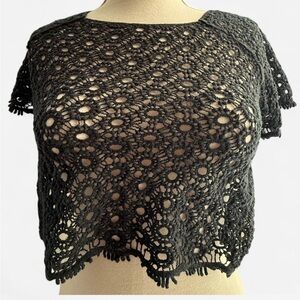 Forever 21 Black Crochet Crop Top